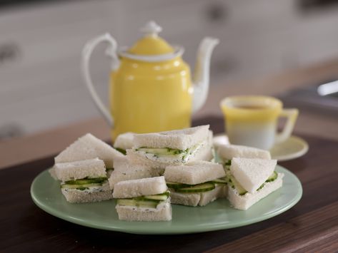 Melissa d'Arabian's Cucumber and Lemony Dill Cream Cheese Tea Sandwiches Recipe Cream Cheese Tea Sandwiches, Cheese Tea Sandwiches, Dill Cream Cheese, Cucumber Tea, Cheese Tea, Sandwich Cream, Cream Cheese Sandwiches, Tea Sandwich, Cucumber Tea Sandwiches