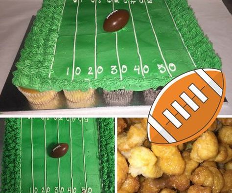 Football Field Pull Apart Cupcakes, Football Field Cupcakes, Football Field Cupcake Cake, Football Pull Apart Cupcakes, Good Food To Make, Seahawks Cupcakes, Football Cupcake Cakes, Cupcake Pull Apart, Cake Pulls