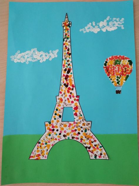 Eiffel Tower Art For Kids, Italy Art Projects For Kids, France Crafts For Kids, Eiffel Tower Craft, France Craft, Olympic Crafts, Paris Crafts, Around The World Theme, Eiffel Tower Art