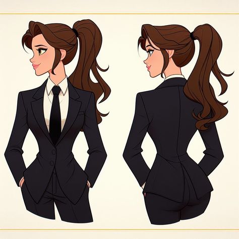 Suit Reference Women, Female In Suit Art, Powerful Poses For Women, Women In Suits Art, Female Suit Drawing, Girl In Suit Drawing, Suit Drawing Reference Female, Suit Drawing Woman, Women In Suits Drawing