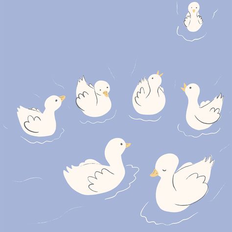 My cute little ducks swimming in the pond, all having a little nosy and a natter 🦆   #ducksofinstagram  #duckprint #duckartprint #cutelittleducks #digitalartists #springvibes #springcollections #artspring #springillustrations #funlittledrawings #cutelittledrawings Ducks Swimming, Duck Stuff, Duck Illustration, Duck Drawing, Illustrated Maps, Animal Mural, Duck Art, Little Duck, Illustrated Map