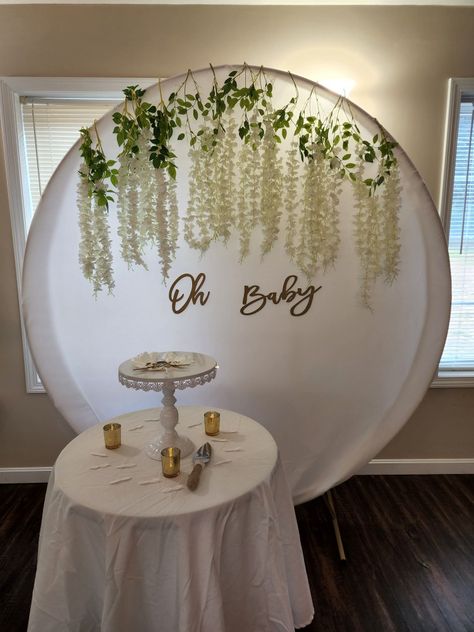 Pvc Backdrop Stand, Cake Backdrop, Hanging Wisteria, Pvc Backdrop, Cake Backdrops, Round Backdrop, Gold Backdrop, Oh Baby, Backdrop Stand