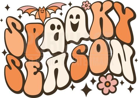 Spooky Season Graphic, Fun Halloween Pictures, Spooky Season Chalkboard Art, Cute Halloween Graphics, Halloween Sticker Ideas, Halloween Stickers Aesthetic, Cute Halloween Quotes, Cute Halloween Pictures, Cute Halloween Stickers