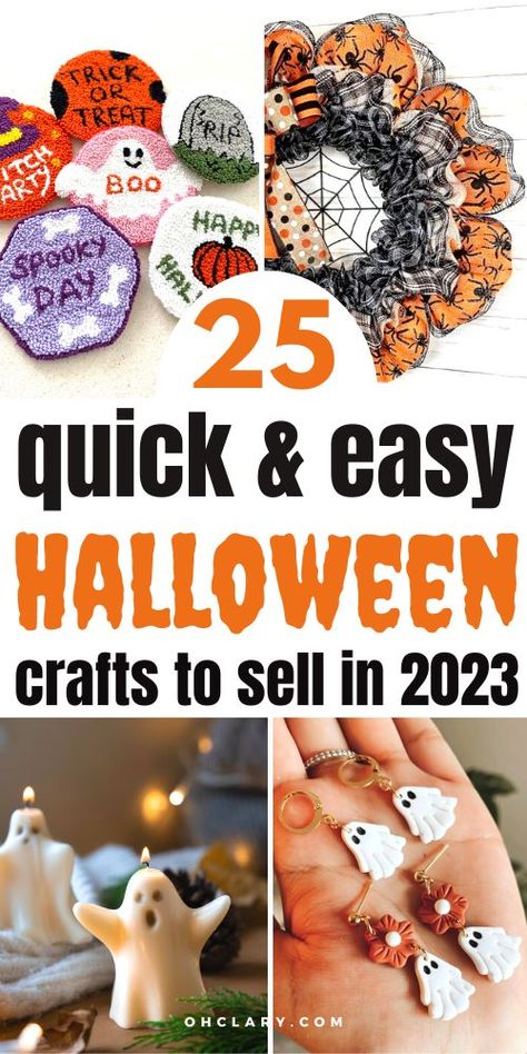 halloween crafts to make and sell Halloween Crafts To Make, Craft Fair Ideas To Sell, Diy Halloween Crafts, Halloween Crafts To Sell, Easy Diy Ideas, Halloween Wood Crafts, Quick And Easy Crafts, Fun Halloween Crafts, Diy Crafts For Adults