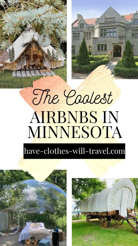 The Coolest Airbnbs in Minnesota - Featuring Bubbles, Treehouses, Houseboats, Castles & More! | minnesota travel | unique airbnb minnesota | best airbnb minnesota | minnesota cabin | minnesota cabin rental | unique hotels minnesota #minnesota #travel Minnesota Vacation Ideas, Minnesota Cabin, Minnesota State Parks, Unique Airbnb, Stay In A Castle, Best Airbnb, Minnesota Travel, Midwest Travel, Beautiful Cabins