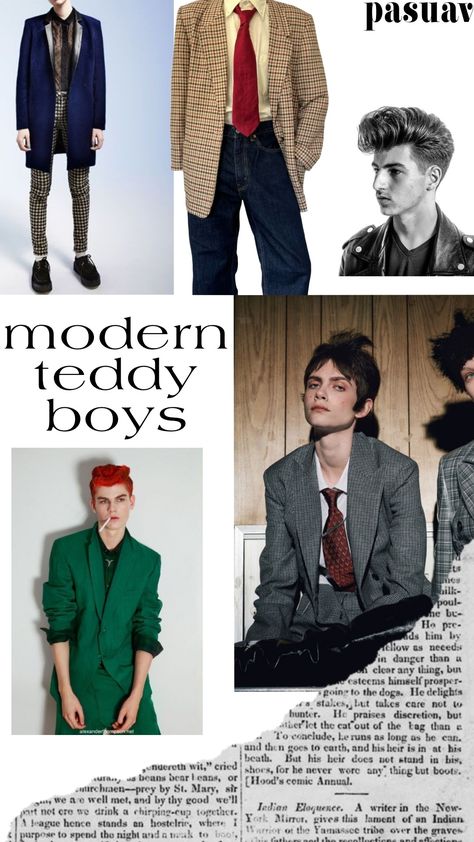 Teddy boy style collage Teddy Boys 1950s, Teddy Style, 1950s Music, Teddy Boy Style, Teddy Boy, Style Collage, James Smith, Video Project, Jane Smith