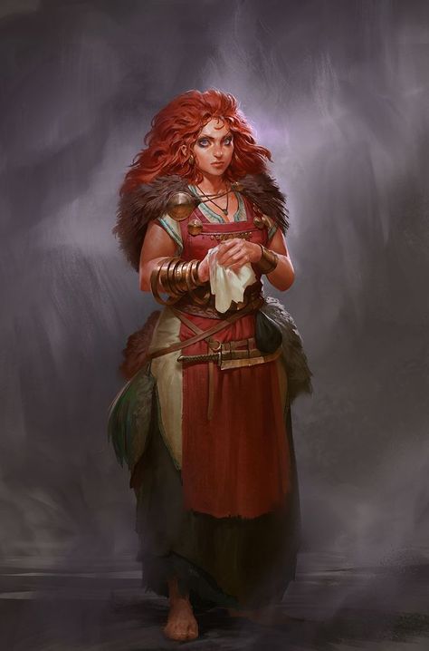 f Barmaid tavern urban Even Amundsen, Even Mehl Amundsen, Heroic Fantasy, Fantasy Races, Dungeons And Dragons Characters, Rpg Characters, Arte Fantasy, Fantasy Rpg, Fantasy Inspiration