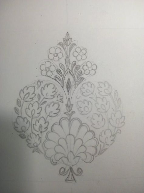 Banarasi Butta Sketch, Indian Embroidery Designs, Embroidery Designs Free Download, Peacock Embroidery Designs, Design Pattern Art, Flower Drawing Design, Islamic Patterns, Beadwork Designs, Rangoli Border Designs