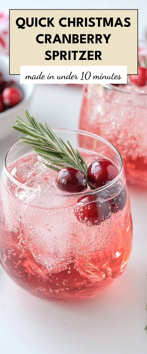 Image for Quick Christmas Cranberry Spritzer Christmas Spritzer Cocktails, Christmas Wine Spritzer Holiday Drinks, Christmas Party Beverages, Christmas Drinks With Wine, Smirnoff Red White And Merry, Winter Spritzer Drinks, Cranberry Wine Spritzer, Christmas Wine Spritzer, Simple Holiday Drinks Alcohol