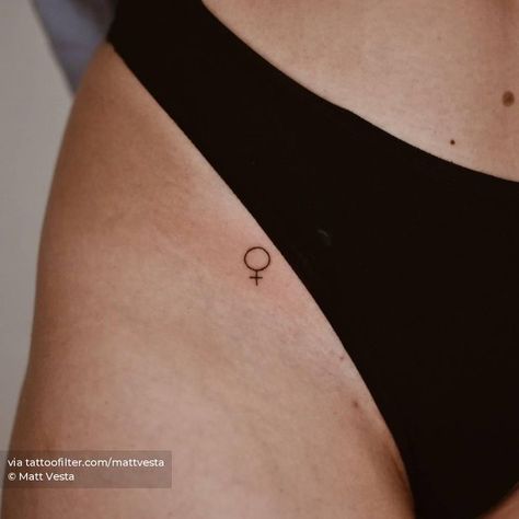 Heart Female Symbol Tattoo, Venus Tattoos, Venus Symbol Tattoo, Female Symbol Tattoo, Platonic Soulmates, Venus Tattoo, Small Tattoo Placement, Venus Symbol, Symbol Tattoo