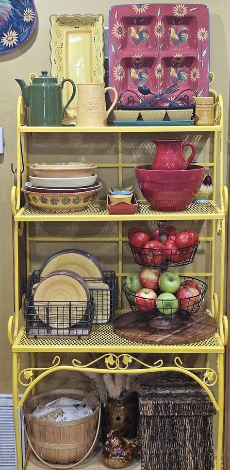 Recycle, Reuse and Repurpose! | I bought an old metal bakers rack for $15 with the intent of using it as a plant stand | Facebook Bakers Rack Ideas, Metal Bakers Rack, Bakers Rack, Old Metal, Summer Theme, My Kitchen, Plant Stand, Repurpose, Try It