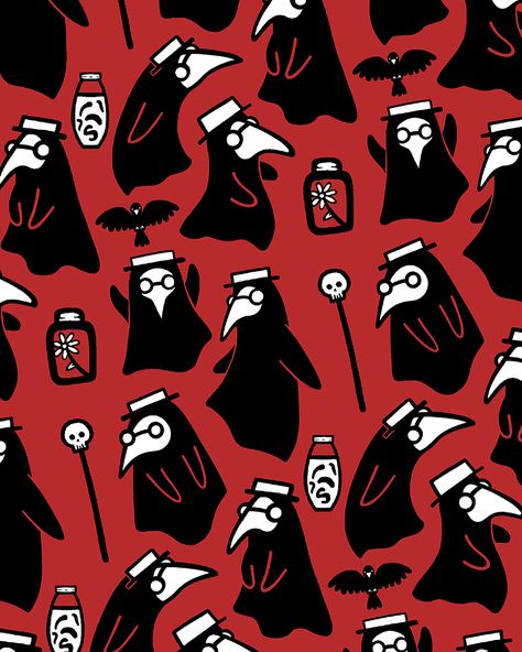 Plague Doctor Phone Wallpaper, Plague Doctor Wallpaper, Cute Plague Doctor, Doctor Plague, Plague Doctors, Flower Jar, Plague Mask, Patterns Art, Shirt Sticker