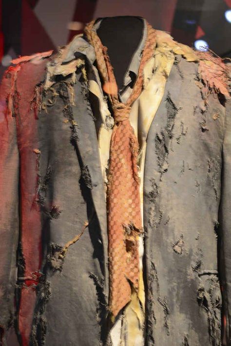 Torn, Tattered Clothes Zombie Apocalypse Wedding, Easy Zombie Costume, Distressed Costume, Thriller Costume, Zombie Clothing, Minimalist Budget, Tattered Clothes, Dad Costume, Zombie Wedding