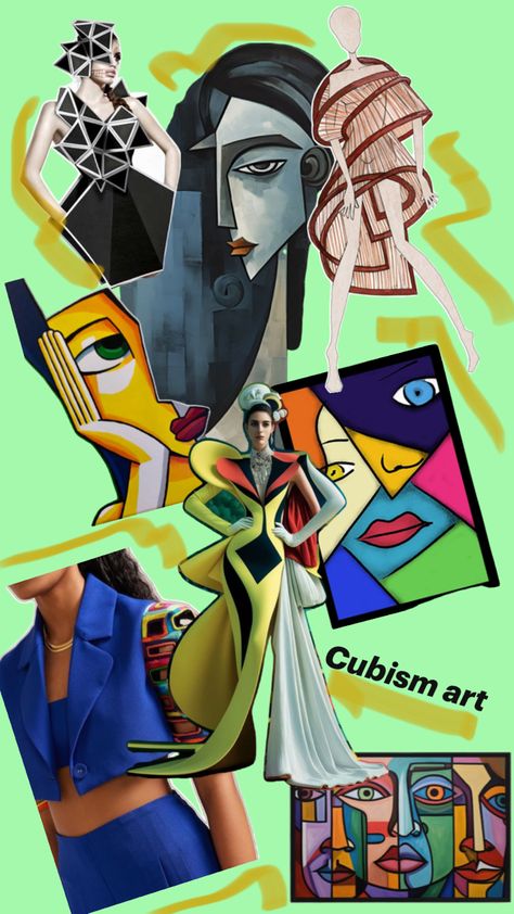 Cubism art Cubism Mood Board, Cubism Fashion, Cubism In Fashion, Cubism Music, Cubism Guitar, Synthetic Cubism Collage, Cubism Art, Cubism, Art