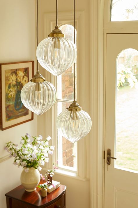 Conservatory Lighting, Light Cluster Pendant, Twisted Fabric, Box House, Cluster Pendant Lighting, Tennis Club, Hallway Lighting, 3 Light Pendant, Entrance Decor