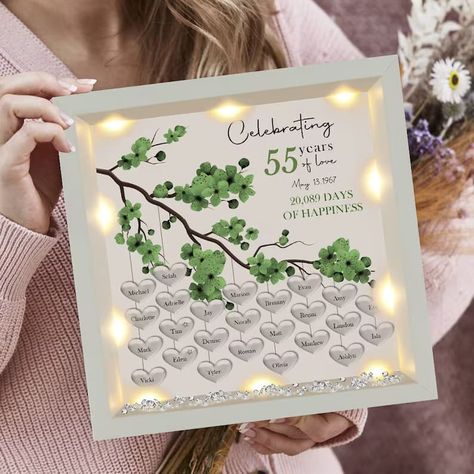 Emerald Anniversary Gifts Ideas [Not Just Jewelry] - Love & Lavender Heart Layout, Emerald Wedding Anniversary, Emerald Anniversary, 55th Wedding Anniversary, Family Tree Frame, Star Icon, Emerald Wedding, Wedding Picture Frames, Emerald Color