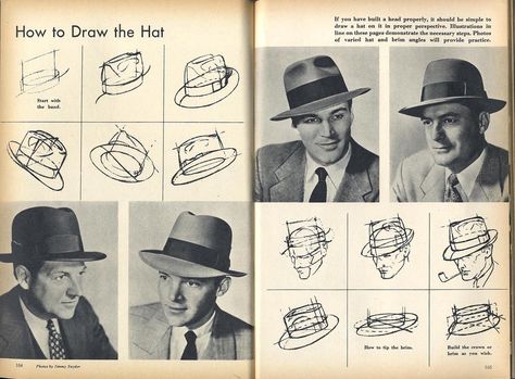 Hat drawing tutorial. A must need for every tut lover. Drawing Hats, Hat Drawing, Hat Tutorial, Trendy Hat, Men's Hats, Guy Drawing, Drawing Clothes, Outfits With Hats, Character Design References