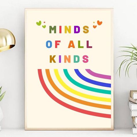 Neurodiversity Poster, Neurodiversity Art, Neuro Diversity, Modern Classic Wall, Therapy Printables, Diversity Poster, Therapy Poster, Intervention Specialist, Classic Wall Decor