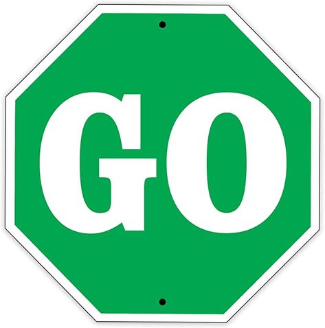 Amazon.com: Go Stop Shape Street Traffic Road Educational Aluminum Metal Sign: Home & Kitchen Go Sign Traffic, Traffic Sign Boards, Traffic Symbols, Go Sign, Mechanical Arm, Traffic Sign, Half Moons, Stop Sign, Traffic Signs