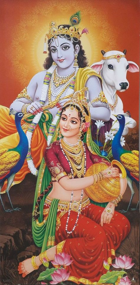 RADHA HOLDING MATKI Krishna Divine Cow - 12x24" Poster - Exclusive Art Paper - $16.99. FOR SALE! Radha Krishna 12x24 inch Poster (Kindly check the scale next to poster for exact size) High quality Art Paper 250 gsm Will be rolled carefully with extra safety You will get small surprise gift poster or sticker with this poster Worldwide Free Shipping / Postage by Registered India Post Air 313364409146 Romantic Radha Krishna Images, Krishna Avatar, Radhe Krishna Wallpapers, Krishna Hindu, Shree Krishna Wallpapers, Shakti Goddess, Lakshmi Images, Shri Ram Photo, Lord Krishna Hd Wallpaper