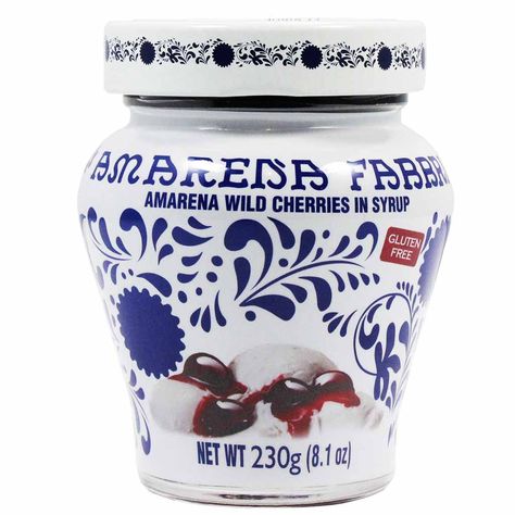 Family made since 1905, Fabbri’s Amarena Cherries in Syrup is one of the most iconic products in Italy. Unique and inimitable, these luscious dark red cherries are the result of carefully selecting the best fruit, seeded and candied in syrup according to a process handed down generation to generation. To enjoy it like Amarena Cherries, Cherry Bread, Lidia Bastianich, Cherry Syrup, Italian Market, Cherry Cocktail, Cherry Candy, Dessert Toppings, Food Box