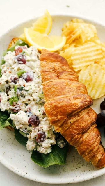 Alyssa Rivers | The Recipe Critic on Instagram: "Do you put fruit in your chicken salad?!⁠ ⁠ If you do, I’m totally with you!!! I know it’s controversial😂 but the heart wants what it wants, and I want this chicken salad ALL the time. It is literally the best chicken salad I’ve ever had! And served on a croissant I just don’t know how it could get any better😉😋⁠ ⁠ Ingredients⁠ ⁠ -2 1/2 cups cooked chicken chopped⁠ -1 cup grapes quartered⁠ -1 cup pecans chopped⁠ -4 green onions chopped⁠ -1/2 cup The Best Chicken Salad, Chicken Salad Croissant, Best Chicken Salad, Best Chicken Salad Recipe, Chicken Salad Recipe Easy, Broiled Chicken, The Recipe Critic, Recipe Critic, Chicken Salad Recipe