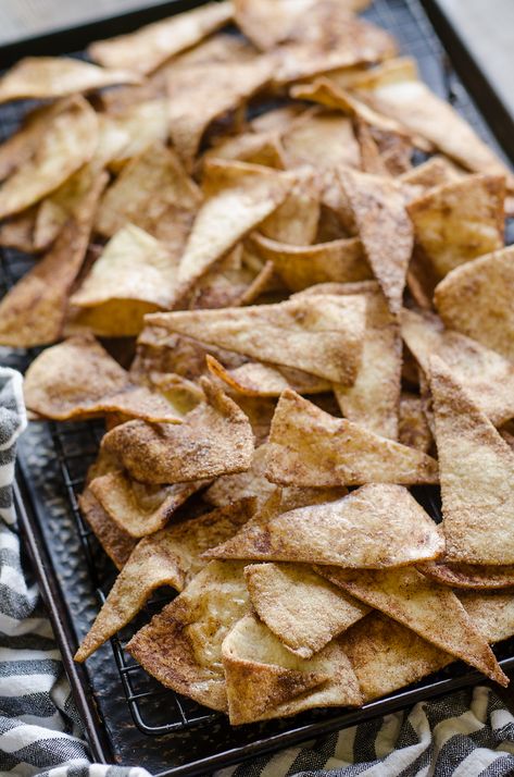 Cinnamon Crisps From Tortillas, Recipes Using Flour Tortillas, Nachos Dessert, Using Flour Tortillas, Cinnamon Sugar Tortilla Chips, Cinnamon Crisps, Recipes Using Flour, Cinnamon Crisp, Cinnamon Sugar Tortilla