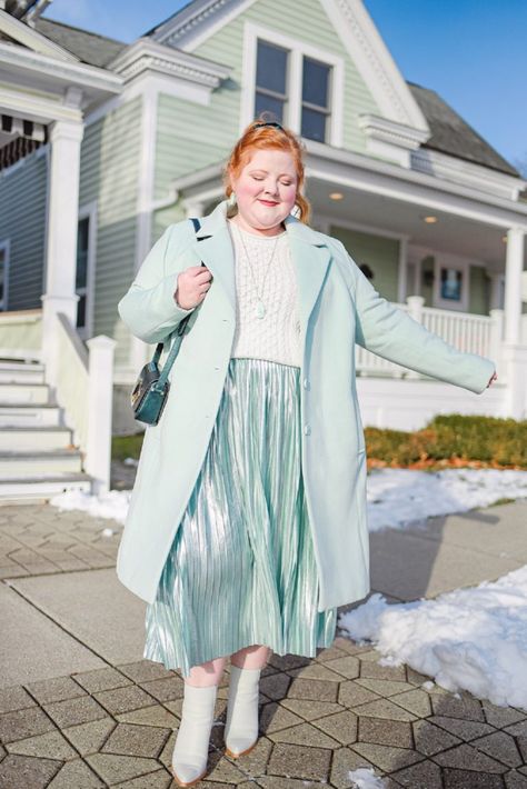 Fun Plus Size Fashion, Plus Size Whimsical Style, Plus Size Pastel Outfits, Modest Outfits Plus Size, Ballgown Skirts, Pretty Plus Size Women, Plus Size Modest Outfits, Plus Size Winter Outfit, Tonal Outfits