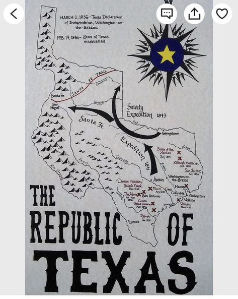 Texas Symbols, Alamo San Antonio, Happy Frames, Laredo Texas, History Lesson Plans, Republic Of Texas, England Map, Hand Drawn Map, Loving Texas