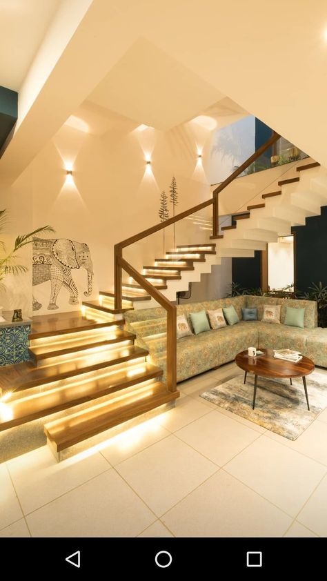 Staircase Room Design, Duplex House Interior Design Modern, Duplex Stairs Design, Duplex House Staircase Designs, Duplex Staircase Design Modern, Home Stairs Design Interiors, Staircase Design Modern Stair Walls, Duplex Staircase Design, House Hall Design