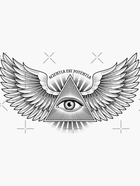 Pegatina «El ojo de la Providencia» de Retrocrix | Redbubble Providence Tattoo, Finger Tattoos Words, All Seeing Eye Tattoo, Mandala Hand Tattoos, Egyptian Tattoo Sleeve, Family Tattoo Designs, Throat Tattoo, Gangsta Tattoos, Lion Head Tattoos