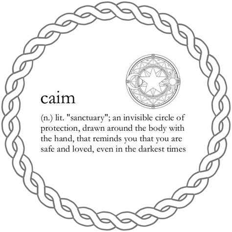 A Caim Is a Celtic word. It means an invisible circle you put around yourself for immediate protection if you feel under threat. Draw an invisible circle around yourself with your right index finger by extending your arm towards the ground and turning clockwise with the Sun at day. Or Moon at night As you do this, become aware that you are safe and encompassed by the love of God and Goddess: that you are encircled, enfolded and protected. Celtic Words, Moon At Night, God And Goddess, Esoteric Symbols, The Love Of God, Love Of God, Celtic Symbols, Celtic Art, Index Finger