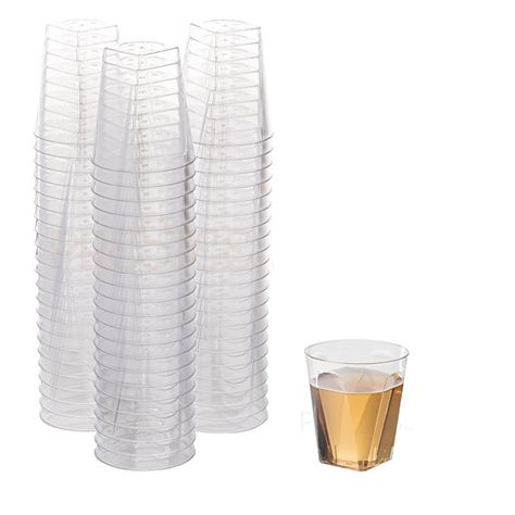 DRINKET CLEAR PLASTIC SHOT GLASSES 2 Oz - Disposable Shot Glasses Bulk - Wine Tasting Cups - Small Plastic Tumbler - Square Shooter, Whiskey Mini Shot Cups - small plastic cups bulk - 100 Pack. Plastic Champagne Glasses, Wedding Plastic Cups, Plastic Party Cups, Plastic Wine Glasses, Shot Cups, Clear Cups, Plastic Glasses, Whiskey Glasses, Plastic Tumblers