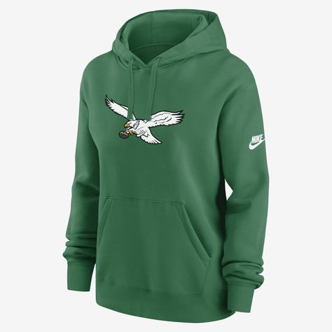 Perfect for late-night games, the Philadelphia Eagles Club Hoodie features a soft cotton-polyester blend and team graphics to help provide a bold, comfortable layer in cooler temperatures. Philadelphia Eagles Gear, Nfl Sweatshirt, Eagles Hoodie, Philadelphia Eagles Logo, Eagles Team, Eagles Logo, Nfl Philadelphia Eagles, Nike Classic, Nike Nfl