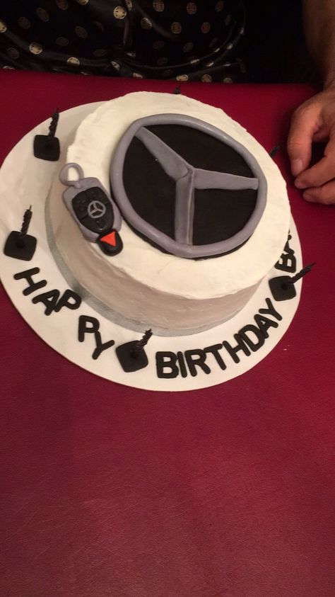 Mercedes cake Steering Wheel Cake, Wheel Cake, 16 Birthday Cake, 16 Birthday, 16th Birthday, Steering Wheel, Birthday Cake, Wheel, Cake