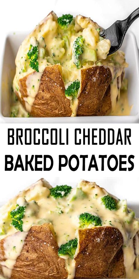 Broccoli Cheddar Stuffed Potatoes - Simplykitch Cheese Sauce For Vegetables, Sauce For Broccoli, Sauce For Vegetables, Cheese Sauce For Broccoli, Baked Potato Bar, Cheddar Potatoes, Stuffed Baked Potatoes, Easy Vegetarian Dinner, Cheese Sauce Recipe