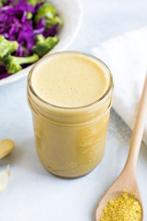 Creamy Nutritional Yeast Dressing Nutritional Yeast Dressing, Nutritional Yeast Benefits, Nutritional Yeast Recipes, Eating Bird Food, Goddess Dressing, Baked Chicken Tenders, Coconut Aminos, Creamy Dressing, Clean Eating Meal Plan