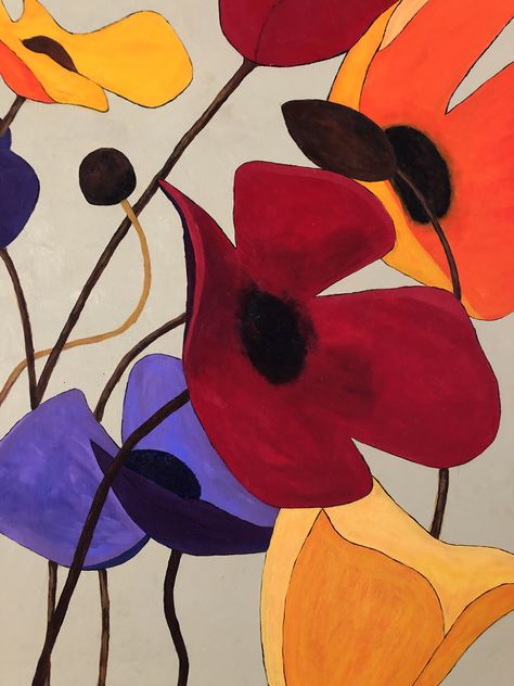 Poppy Drawing, Whimsical Art Paintings, Floral Watercolor Paintings, Canvas Art Projects, Watercolor Poppies, Abstract Flower Art, Flower Painting Canvas, Abstract Flower Painting, Rock Painting Art