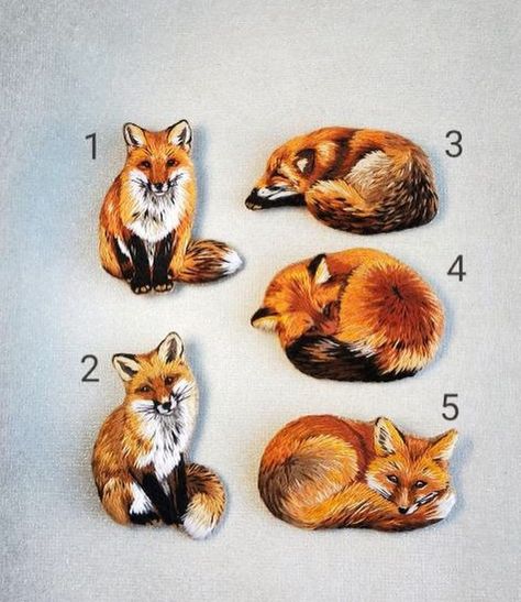 Embroidered Animals, Embroider Ideas, Embroidery Animals, Fox Embroidery, Animal Embroidery Designs, Hand Embroidery Patterns Flowers, Hand Embroidery Projects, Thread Painting, Animal Embroidery