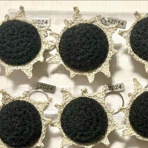 Knotted-Up Crochet on Instagram: "Ten Total Solar Eclipses ready to be delivered!👍  Don’t forget, April 8 is when we experience the real thing (a little over 3 weeks from now)!   #solareclipse #science #sciencerules #scienceteacher #astronomy #moon" Solar Eclipse Crochet, 3 Weeks, Science Rules, Solar Eclipses, Science Teacher, Solar Eclipse, Astronomy, Solar, Amigurumi