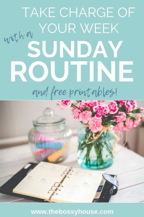 Sunday Routine to Take Charge of Your Week | The Bossy House. Get your head in the game for the week with a Sunday routine! Batch your essential chores and simplify your Sunday so you can enjoy your weekend and still be ready for Monday. Visit the Bossy H Block Schedule, Baby Wise, Block Scheduling, Sunday Routine, Homeschool Schedule, Organized Chaos, Routine Planner, Enjoy Your Weekend, Homeschool Planning