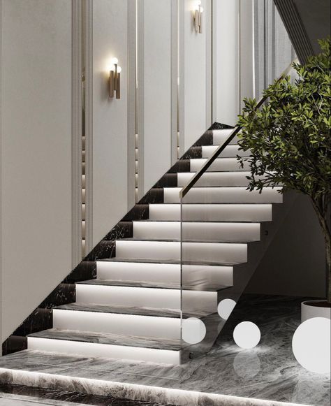 Stair Wall Design, Stairs Wall Design, Staircase Wall Design, درج السلم, Stair Walls, Staircase Interior Design, Modern Stair Railing, Staircase Wall Decor, Staircase Design Modern