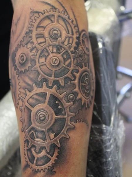 20 Best Clock Tattoos for Men in 2022 - The Trend Spotter Watch Gears Tattoo, Clockwork Tattoo, Biomech Tattoo, Gear Tattoo, Tattoos Pinterest, Mechanic Tattoo, Tattoos With Kids Names, Men Tattoos, Biomechanical Tattoo