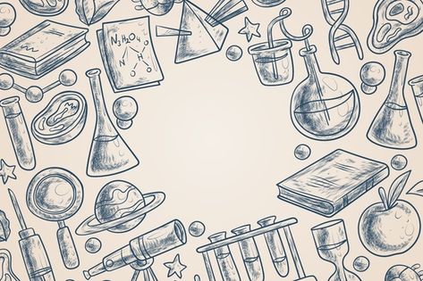 Vintage science education background the... | Free Vector #Freepik #freevector #background #vintage #design #education Science Pc Wallpaper, Stem Background Design, Aesthetic Science Background, Science Background Design Aesthetic, Stem Background, Math Elements, Education Background, Brain Vector, Chemistry Art