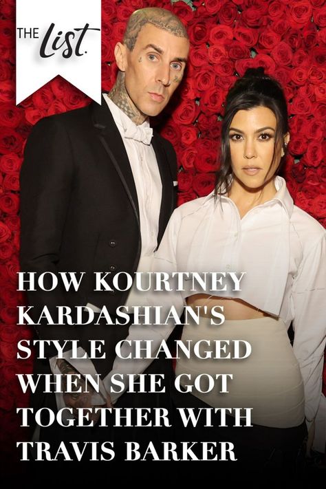 Ever since the oldest Kardashian sister rode off into the sunset with Blink-182 drummer Travis Barker in 2021, Kourtney's style has undergone a massive shift. While it's common for personal fashion choices to evolve, her sudden swing in style from pre-Travis years to now has understandably garnered attention. #KourtneyKardashian #TravisBarker #celebrity #TheKardashians Kourtney Kardashian Barker Style, Kourtney Kardashian Barker, Famous Sisters, Kourtney Kardashian Style, Travis Barker, Blink 182, Style Change, Kardashian Style, Feminine Look