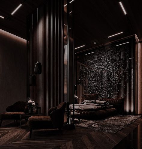 Dark Bedroom Luxury Master Suite, Dark Big Bedroom, Rich Bedroom Luxury Black, Big Bedroom Luxury Master Suite, Big Bedroom Luxury, Rich Bedroom Luxury, Luxury Bedroom Design Master Suite, Black Luxury Bedroom, Luxury Master Suite