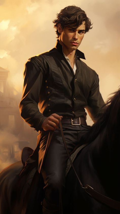 Portuguese Handsome Young Man Riding a Horse #Portuguese #Handsome #man #guy #avatar #wallpaper Warrior Outfits Men, Dark Hair Male Character Inspiration, Male Warrior Fantasy Art, Handsome Man Art, Pirate Man, Medieval Man, Medieval Prince, Man Horse, Aesthetic Male Outfits