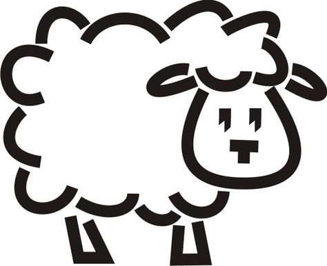 Sheep-Stencil.gif (546×445) Sheep Stencil, Painting Sheep, 3d Pen Stencils, Stencil Drawing, Pen Projects, Stencil Ideas, Cut Animals, Pen Pattern, 3d Pen