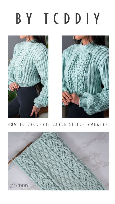 Crochet Baby Cardigan Free Pattern, Crochet Cardigan Outfit, Crochet Cable Stitch, Crochet Sweater Design, Crochet Sweater Pattern Free, Crochet Cable, Crochet Shrug, Cable Stitch, Crochet Clothes For Women