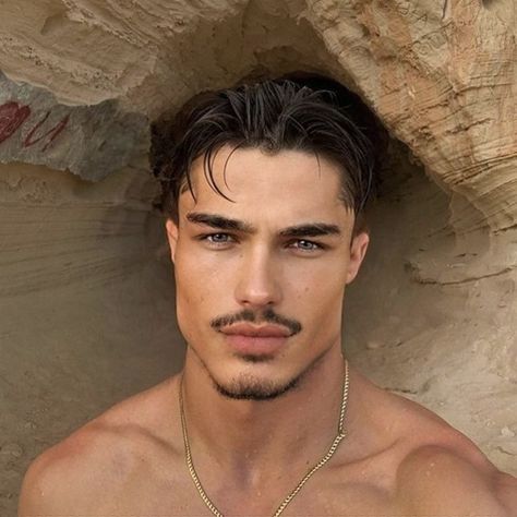 Dark Hair Light Eyes Men, Moroccan Men Handsome, Male Model Hairstyles, Mens Messy Hairstyles, Dark Hair Light Eyes, Mustache And Goatee, Diamond Face Hairstyle, Beard And Mustache Styles, Mens Hairstyles With Beard